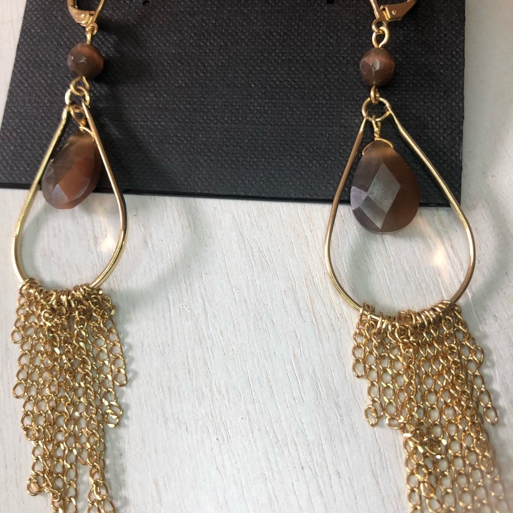 Cookie Lee Cat’s Eye Dangle Earrings